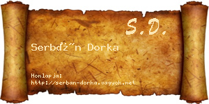 Serbán Dorka névjegykártya
